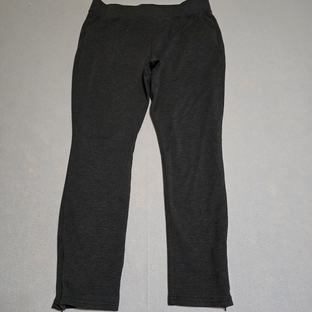 A New Day Women XL Charcoal Gray Knit Pants Ankle Zip Tapered Stretch Pockets - Picture 2 of 10